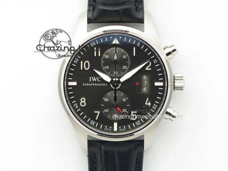 MIROTIME 0402 Stylish Calatrava 5524 Pilot Travel Time SS GRF Black Dial on Black Leather Strap A324 V 7108